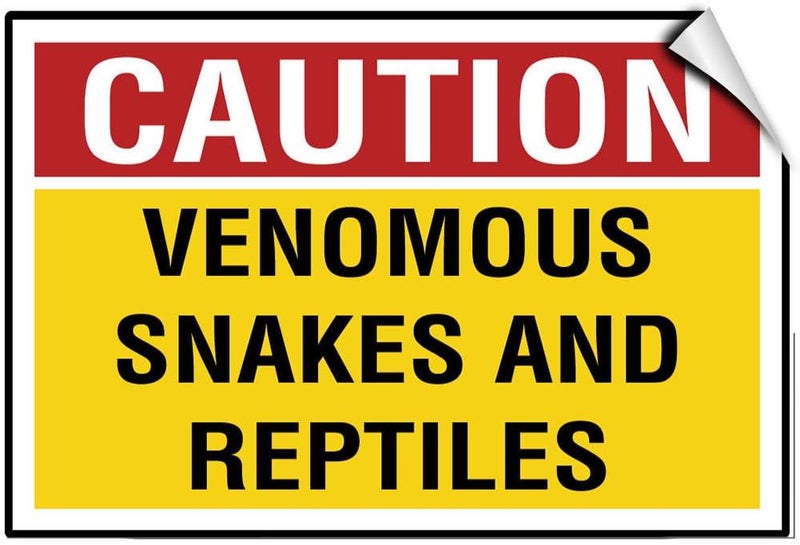Caution Venomous Snakes and Reptiles Activity Label Decal Sticker Sticks to Any Surface